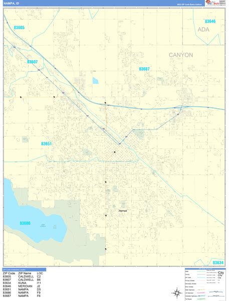 Nampa Idaho Zip Code Maps Basic