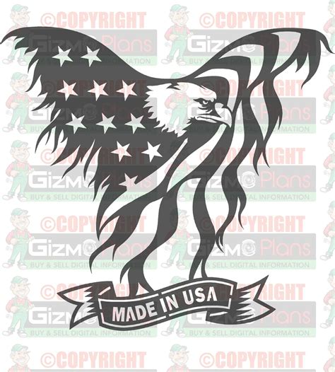 Flying Eagle American Flag Dxf Files