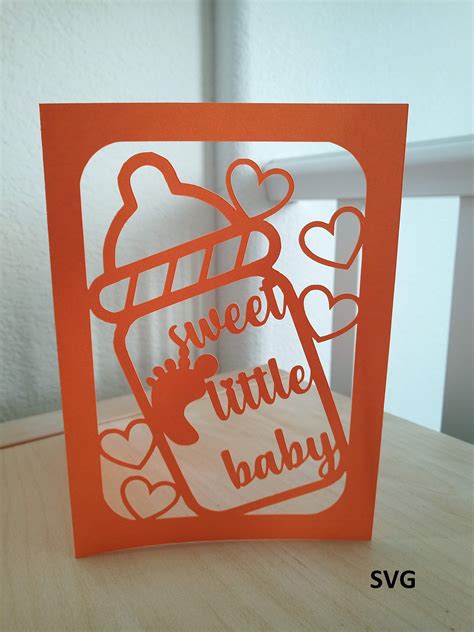 Svg Cut File Baby Shower Card Sweet Little Baby Etsy