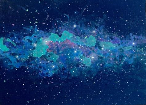 Pastel Space Nebula Acrylic Painting 9x 12
