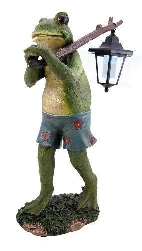 Frog Carrying Lantern On Stick Solar Light Outdoor Garden Accent