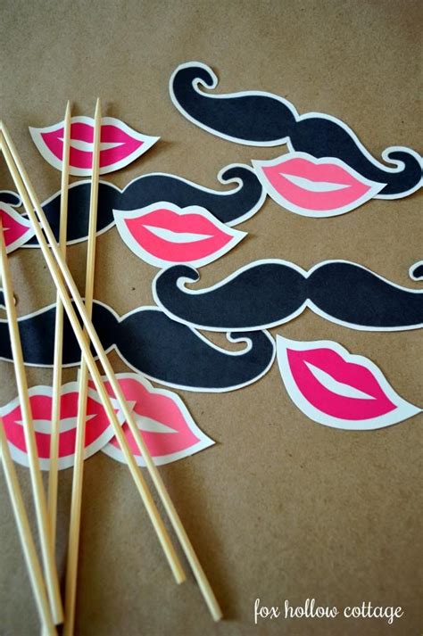 Free Printables Lip And Mustache Silhouette Cut Out Photo Booth Party