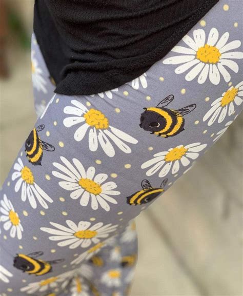 Womens Bumble Bee Daisy Leggings Mommy And Me Leggings Buttery Soft