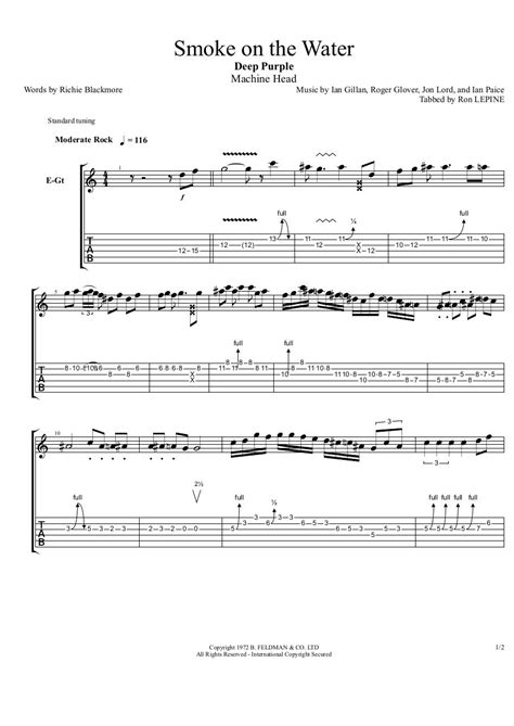 Watch the video and play the tablature below. Smoke on the Water - Solo #14 - Tab par Ronan LEPINE ...