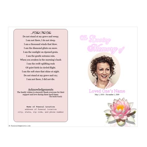It was a joy to work with deceased name and i will never forget the friendship he / she brought to the office. Lily funeral program template