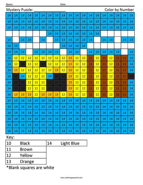 Minecraft Bee Color By Number Puzzle Coloring Squared
