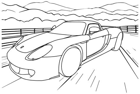 Porsche Carrera GT Coloring Page Free Printable Coloring Pages