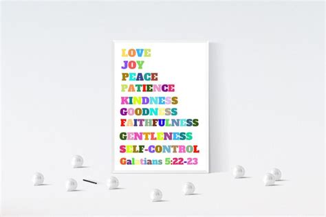 Galatians 522 23 Love Joy Peace The Fruit Of The Spirit Etsy Bible