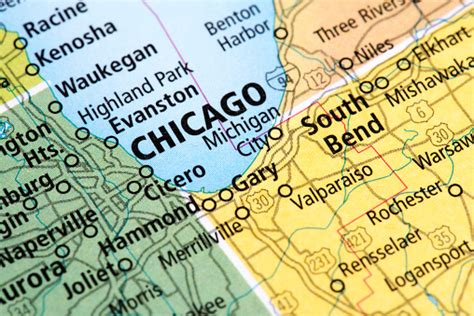 Map Of Chicago Illinois State In Usa Stock Photo Download Image Now