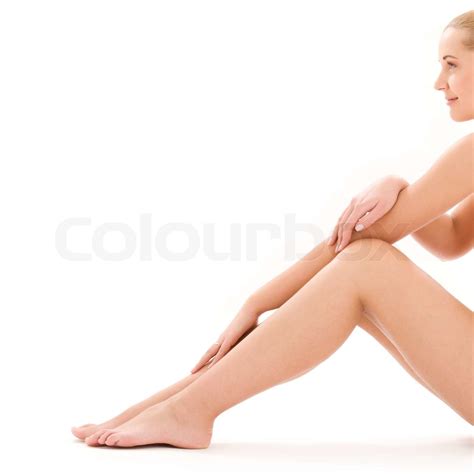 Picture Of Healthy Naked Woman Over White Stock Image Colourbox