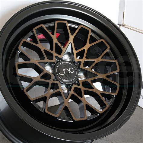 15x8 Jnc 040 Jnc040 4x100 25 Matte Black Bronze Face Wheel Rims Set4 Wheels