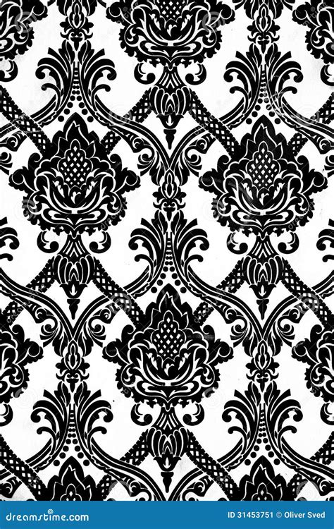 Vintage Wallpaper Pattern In Black And White Stock Image Image 31453751