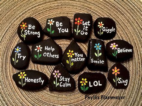 Diy Painted Rocks Ideas With Inspirational Words And Quotes 28