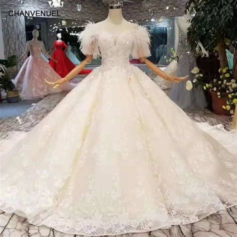 Wedding Dress Quarter Sleeve Feathers Najowpjg Custom Made Robe De
