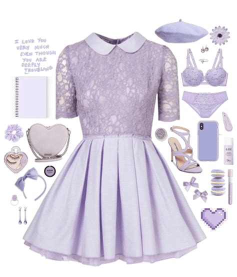 Sweet Purple Outfit Shoplook Girly Girl Outfits Purple Outfits