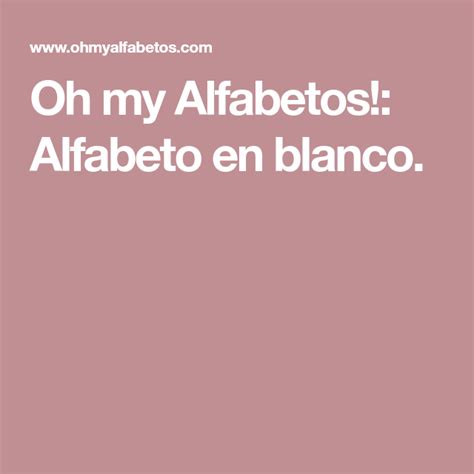 Alfabeto En Blanco Alfabeto