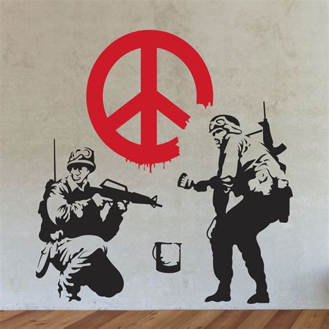 Banksy Militants Of Peace Wall Decals Political Art Graffiti Banksy