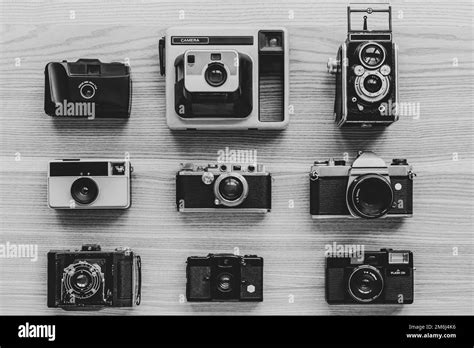 Vintage Cameras Black And White Stock Photos And Images Alamy