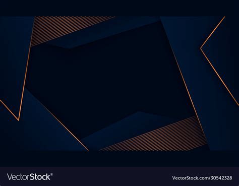 Elegant Dark Blue Background With Gold Stripes Vector Image