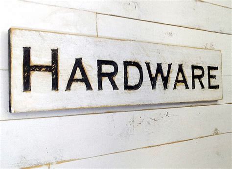 Hardware Sign 40 X 10 Carved In A Cypress Board