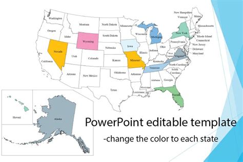 Usa States Editable Map Template For Power Point 761810 Powerpoint
