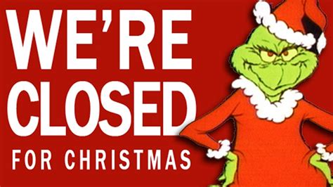 Christmas Holiday Closures Chch