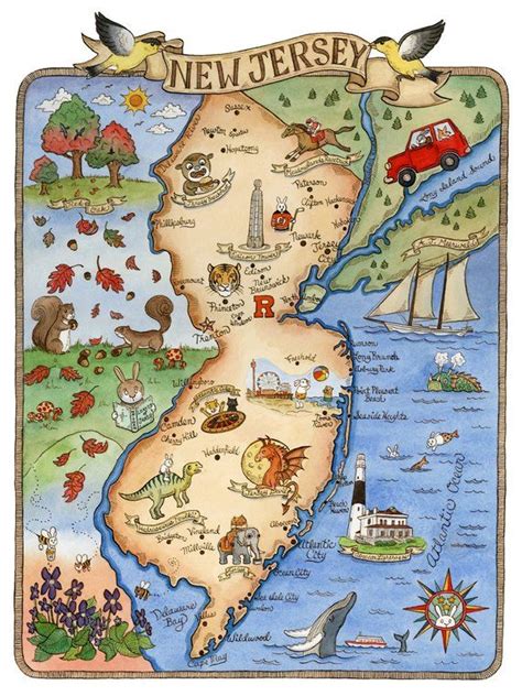 New Jersey State Map Art Print 11 X 14 Products In 2019 Map Art