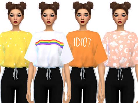 The Sims Resource Tumblr Themed Cropped Tees Mesh Needed