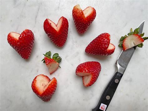 How To Cut Strawberries Into Hearts Cooking School Food Network