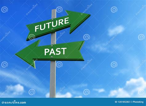 Future And Past Arrows Opposite Directions Stock Illustration