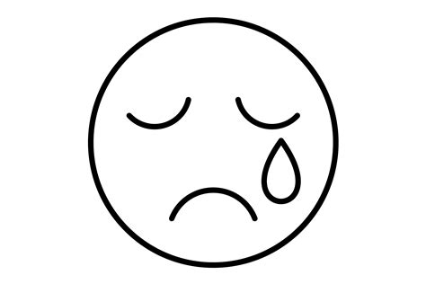 Crying Emoji Outline Icon Graphic By Maan Icons · Creative Fabrica
