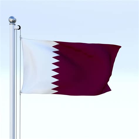 3d Model Animated Qatar Flag Vr Ar Low Poly Animated Cgtrader