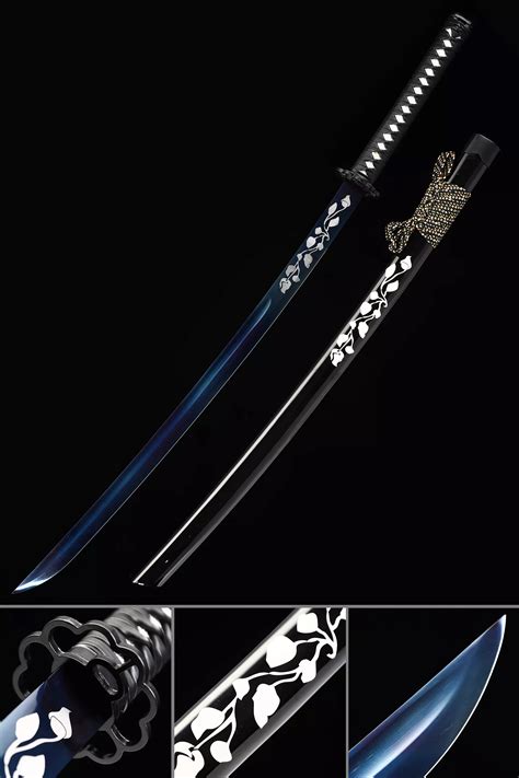Black And Blue Katana Handmade Japanese Katana Sword High Manganese