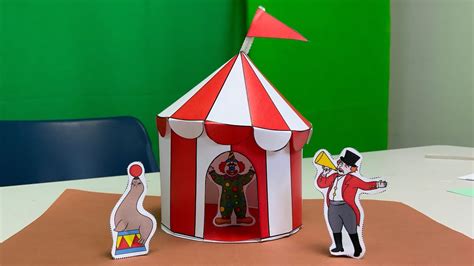 Dt Crafts Paper Circus Tent Craft Youtube