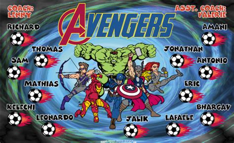 Avengers Digitally Printed Vinyl Soccer Sports Team Banner Made In The