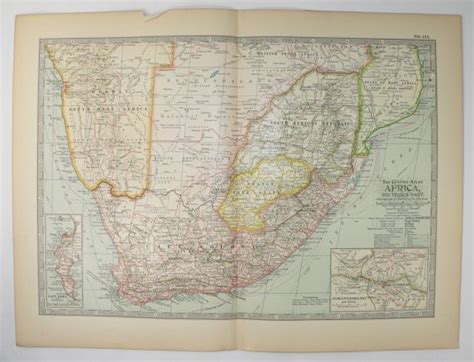 Antique South Africa Map 1899 Vintage Map South Africa T Etsy