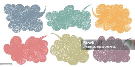 Hand Drawn Callout Clouds Speech Bubbles Various Shapes And Colors