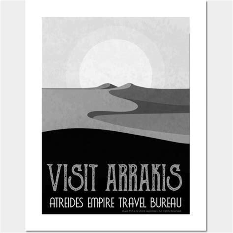 Visit Arrakis Vintage Dune Sci Fi Travel Black And White Visit
