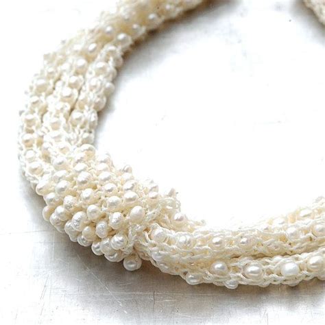 Triple Strand White Freshwater Pearl Necklace With Accent Etsy