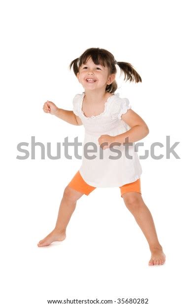 Little Cute Baby Girl Dancing Isolated Stock Photo 35680282 Shutterstock