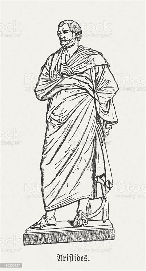 Aristides Athenian Statesman Wood Engraving Published In 1881 Stock