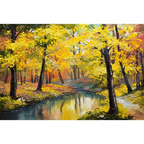 Oil Painting On Canvas Autumn Forest Framer An