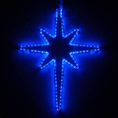 Snowflakes And Stars 20 Blue Led Bethlehem Star With Reflective Blue