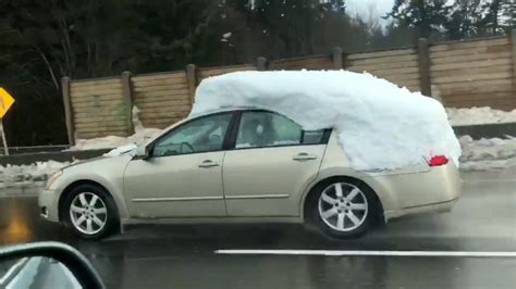 Video Snow Covered Car Seen Driving Down Highway 1 Ctv News