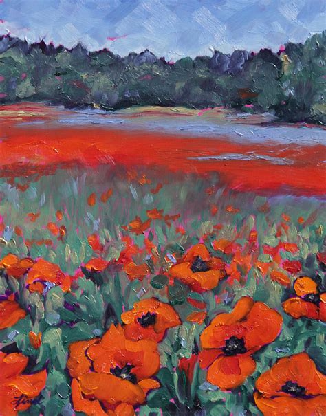 Red Poppies And Lavender Painting By Lynn Lind Pixels