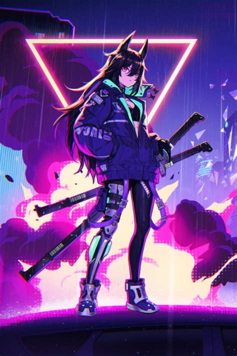 Amiya Cyberpunk Arknights Artist Lim Jaejin Cyberpunk Anime