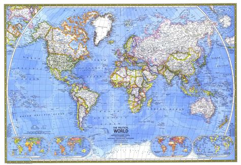 World Map Large National Geographic 46b