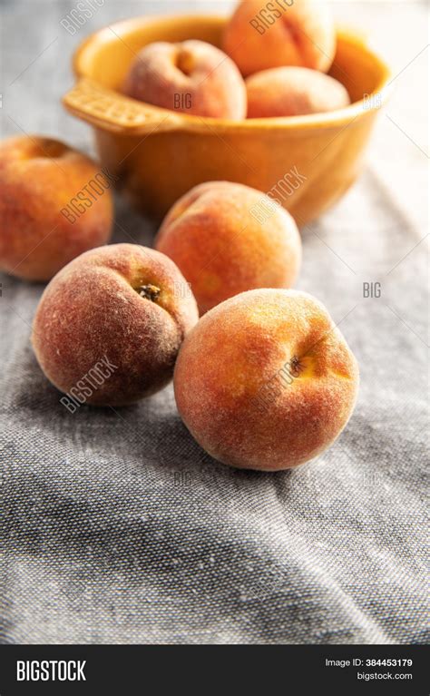 Fresh Ripe Bio Peaches Image And Photo Free Trial Bigstock