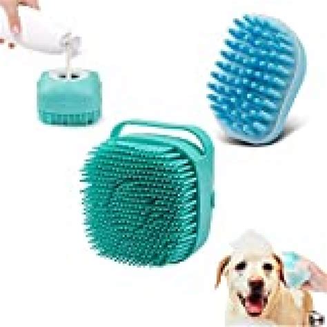 2pack Dog Bath Brush Soft Silicone Pet Shampoo Massage Dispenser