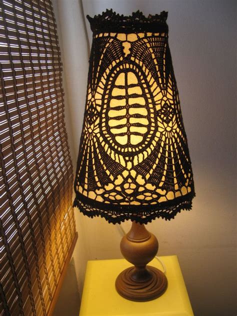 Amazing Vintage Lamp With Crochet Lampshade On By Talitahandmade 150
